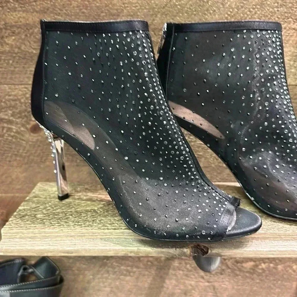 JEWEL BADGLEY MISCHKA Jodie Crystal Embellished Mesh Bootie size 9 - Picture 3 of 8